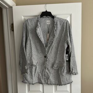 NIC+ZOE Gray Textured Blazer Elegant Suit Jacket